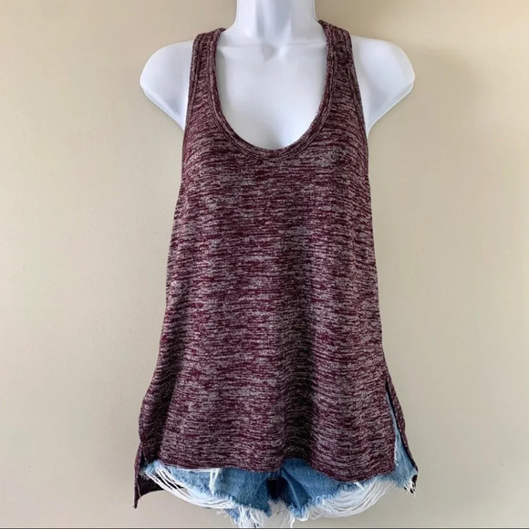 Aritzia Wilfred Free Ornella Tank Top Heathered Sleeveless Burgundy Size XS - Picture 5 of 14